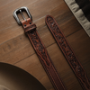 Stetson® Men's Western Hand Tooled Leather Belt - #9910