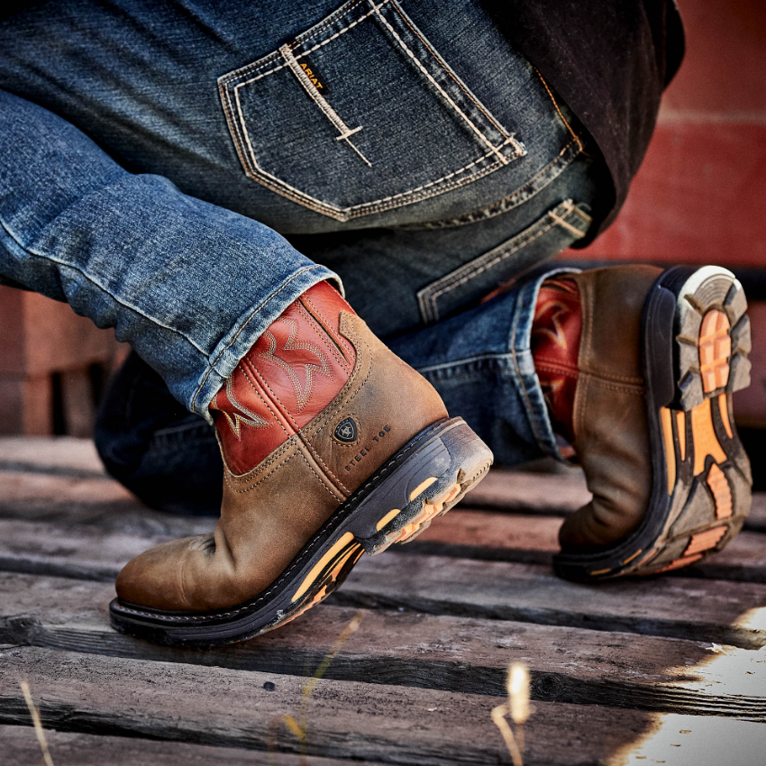 Ariat steel top toe western boots