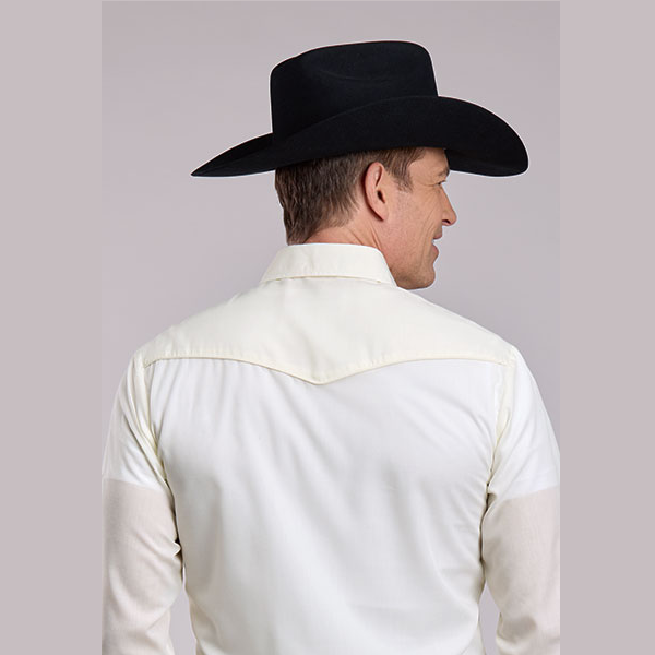 Roper® Men's Performance Snap Western Shirt - White Asparagus