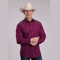 Roper® Men's Performance Snap Western Shirt - Wine
