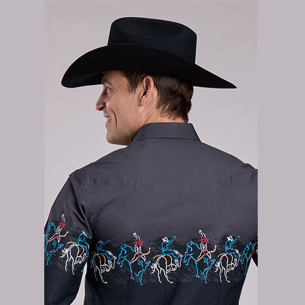 Roper® Men's Vintage Snap Western Shirt - Rodeo Scene