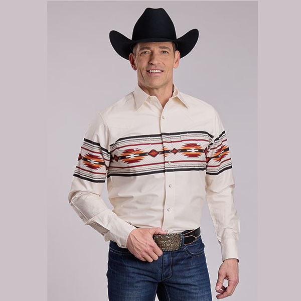 Roper® Men's Vintage Snap Western Shirt - Aztec Border