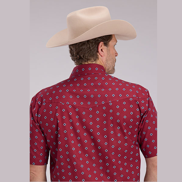 Roper® Men's Short Sleeve Amarillo Western Shirt - Lucky Red