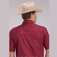 Roper® Men's Short Sleeve Amarillo Western Shirt - Lucky Red
