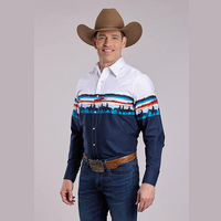 Roper® Men's Performance Snap Western Shirt - Sunset Border