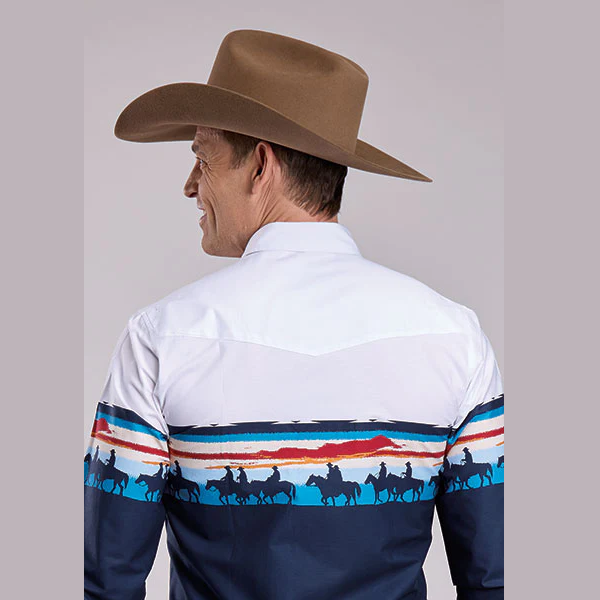 Roper® Men's Performance Snap Western Shirt - Sunset Border
