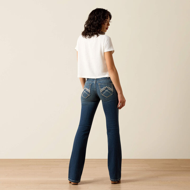 Ariat® Women's Mid-Rise "Whipstitch" Boot Cut Jeans - Ocean