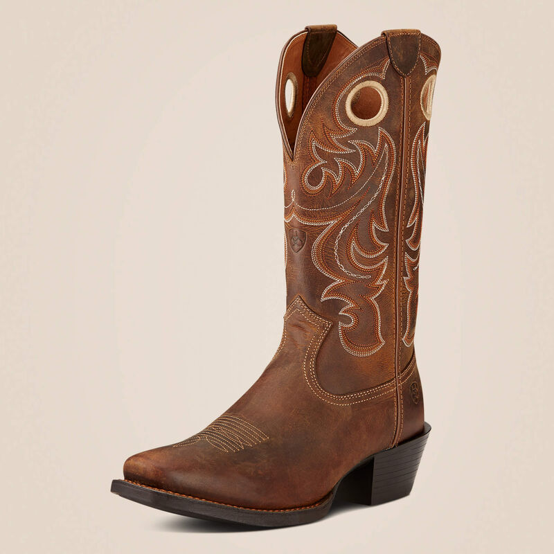 Ariat® Men's "Sport Square Toe" Western Boots - Powder Brown