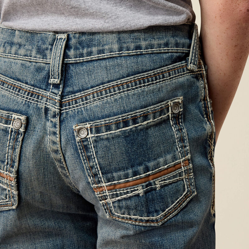 Ariat® Boy's "B4 Coltrane" Boot Cut Jeans - Durango
