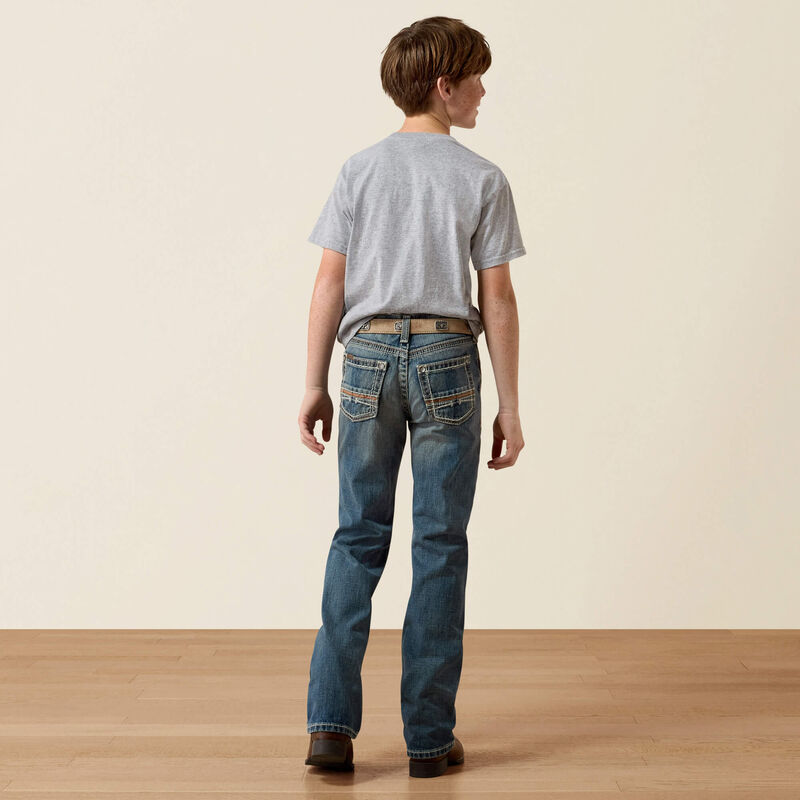 Ariat® Boy's "B4 Coltrane" Boot Cut Jeans - Durango