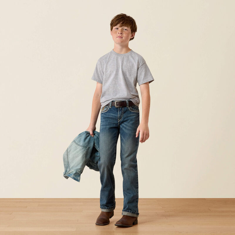 Ariat® Boy's "B4 Coltrane" Boot Cut Jeans - Durango