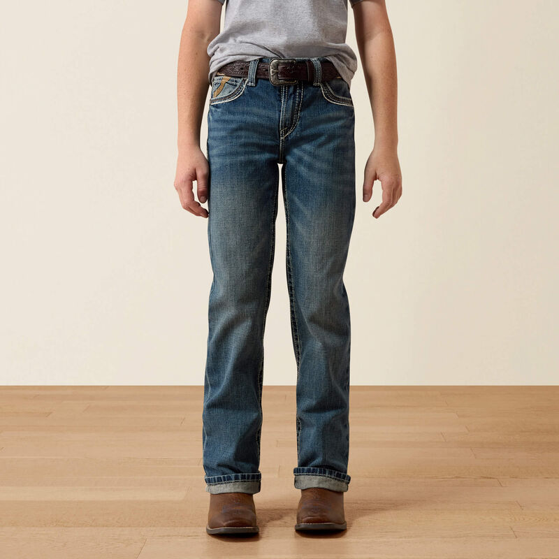 Ariat® Boy's "B4 Coltrane" Boot Cut Jeans - Durango