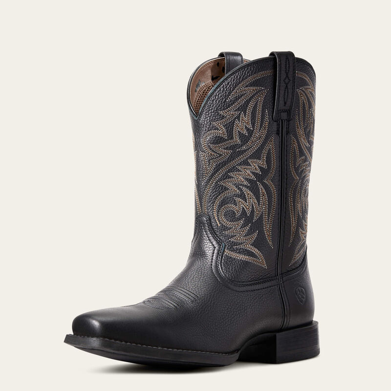 Ariat® Men's "Sport Herdsman" Western Boots - Black Deertan