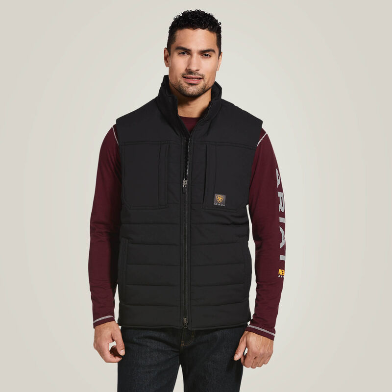Ariat® Men's "Rebar Valiant" Ripstop Insulated Vest - Black