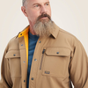 Ariat® Men's "Rebar" DuraStretch Softshell Shirt Jacket - Field Khaki