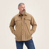 Ariat® Men's "Rebar" DuraStretch Softshell Shirt Jacket - Field Khaki