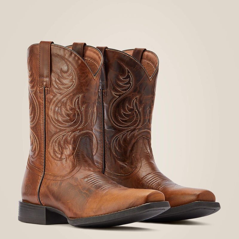Ariat® Men's "Sport Boss Man" Western Boots - Rich Cognac