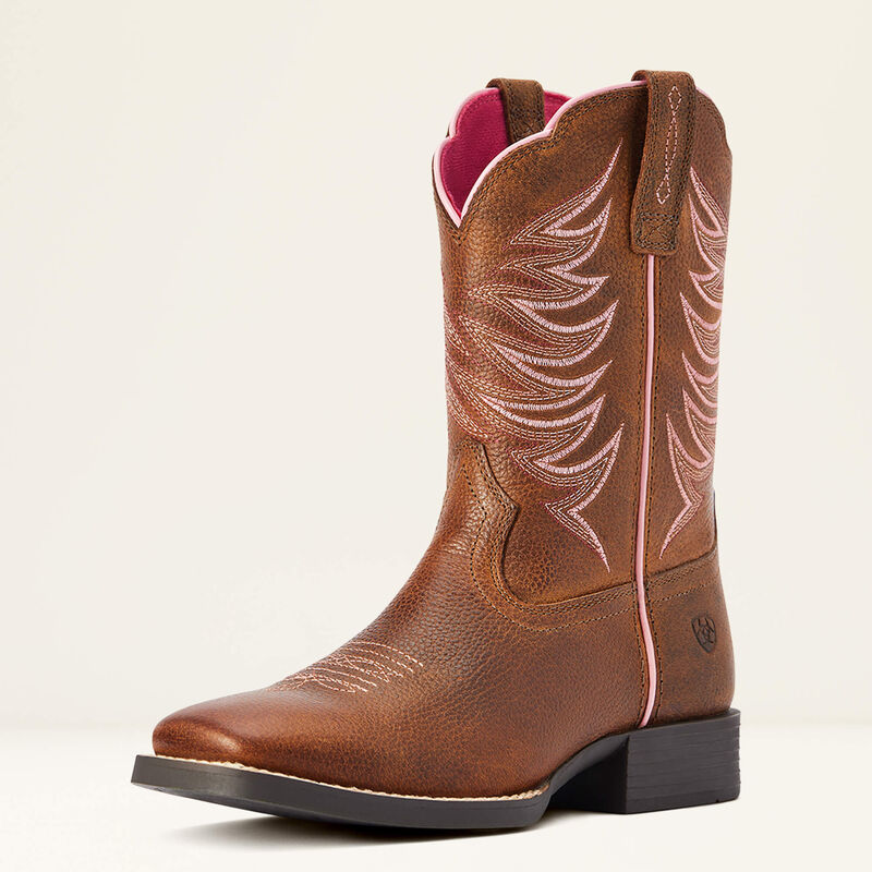Ariat® Kid's "Firecatcher" Western Boots - Rowdy Brown