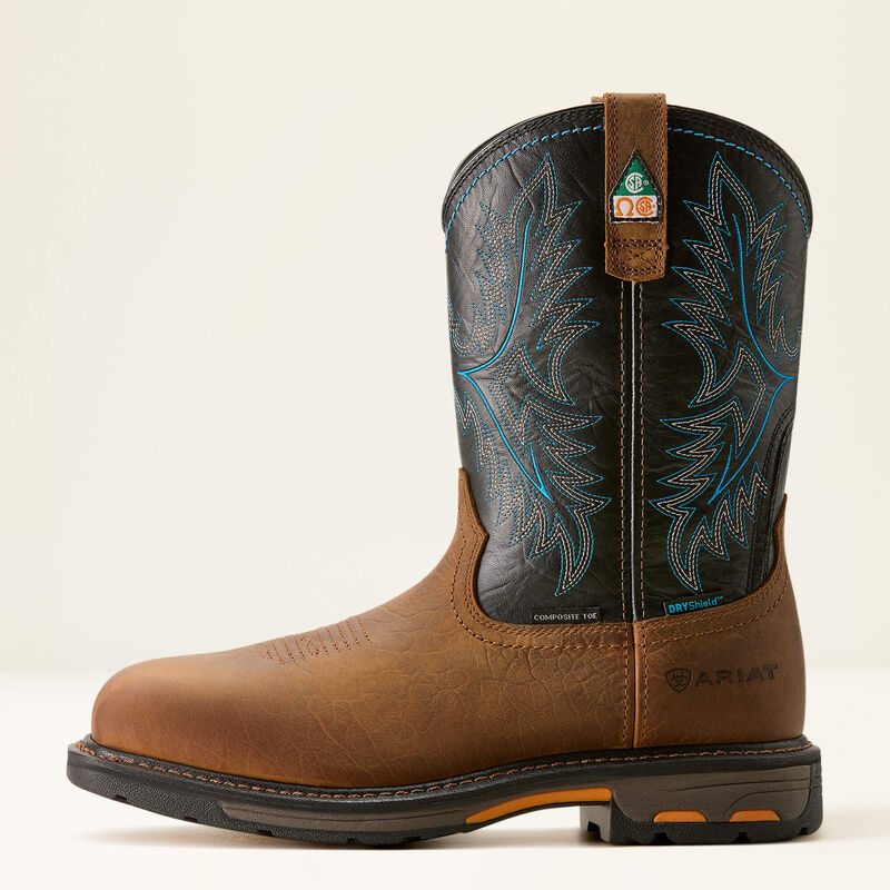 Ariat® Men's "WorkHog CSA" Waterproof Composite Toe Work Boots - Tumbled Bark