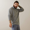 Ariat® Men's Rebar Cotton Strong Hooded T-Shirt - Heather Grey