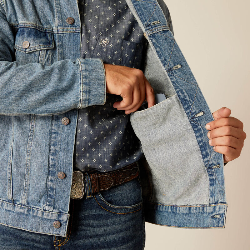 Ariat® Men's Denim Trucker Jacket - Roby Blue