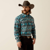 Ariat® Men's "Prestcot" Classic Fit Western Shirt - Teal