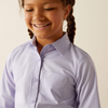 Ariat® Girl's "Kirby" Western Shirt - Sweet Lavender Stripe