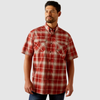 Ariat® Men's "Rebar" DuraStretch Western Shirt - Chili Oil