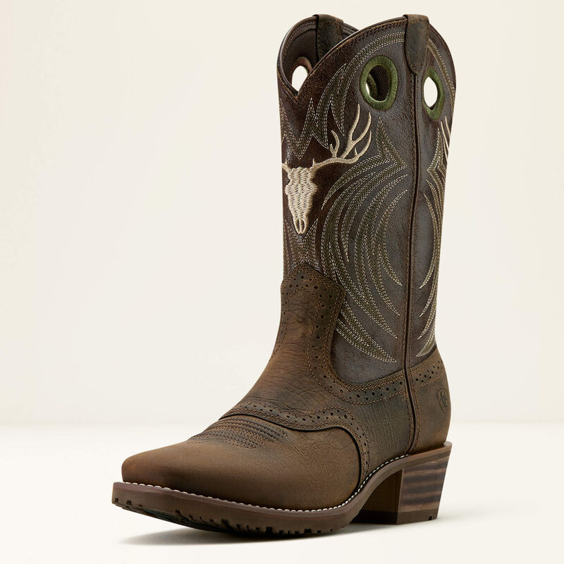 Ariat® Men's "Hybrid Roughstock Antler" Western Boots - Wild Taupe