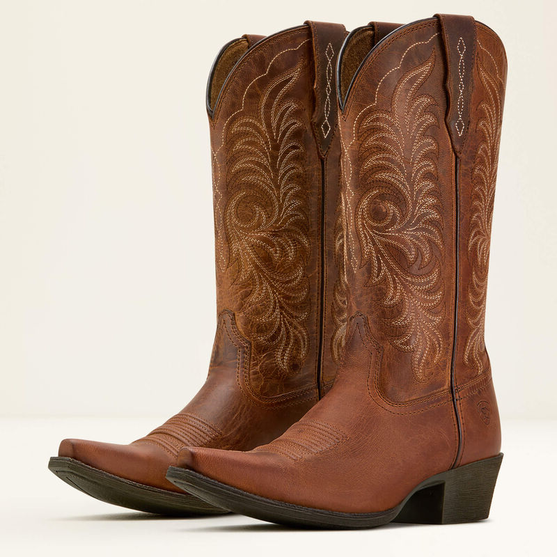 Ariat® Women's "Heritage X-Toe" StretchFit Western Boots - Rich Oak
