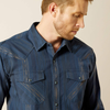 Ariat® Men's "Hansen Retro" Western Shirt - Navy Chambray