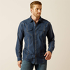 Ariat® Men's "Hansen Retro" Western Shirt - Navy Chambray