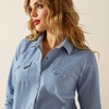 Ariat® Women's "Merchant" Western Shirt - Mercantile Dobby