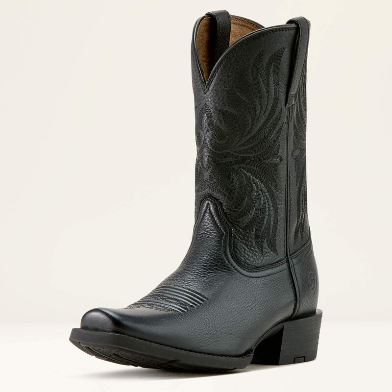 Ariat® Men's "Sport Narrow Cutter Toe" Western Boots - Black Deertan