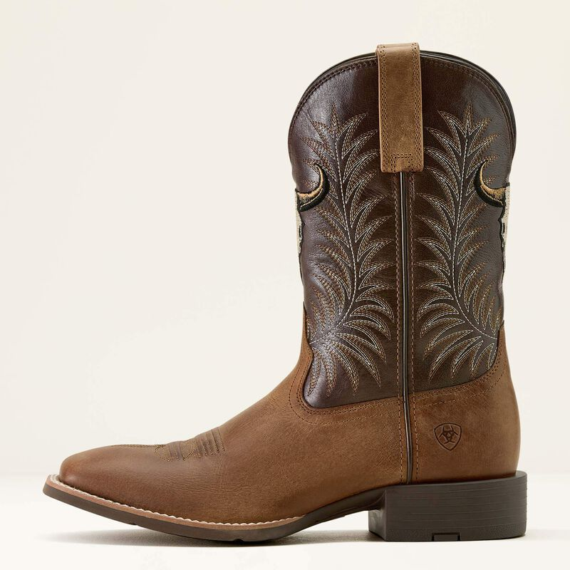 Ariat® Men's "Sport Steer Skull" Western Boots - Sandstorm