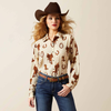 Ariat® Women's "Homestyle" Western Shirt - Rodeo Spur Print