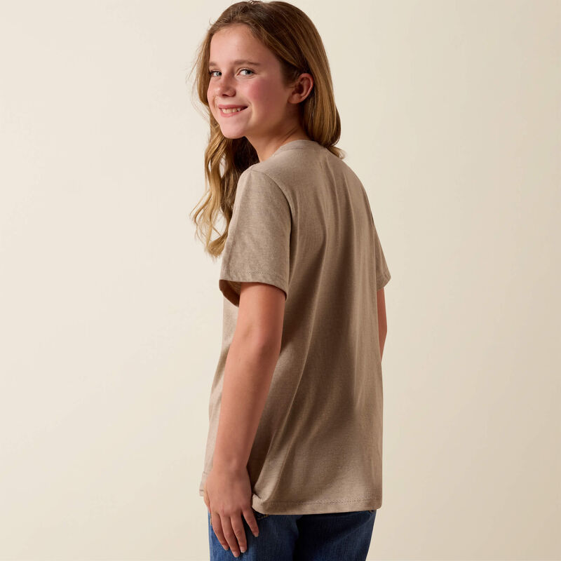 Ariat® Girl's "Western Collage" T-Shirt - Tan