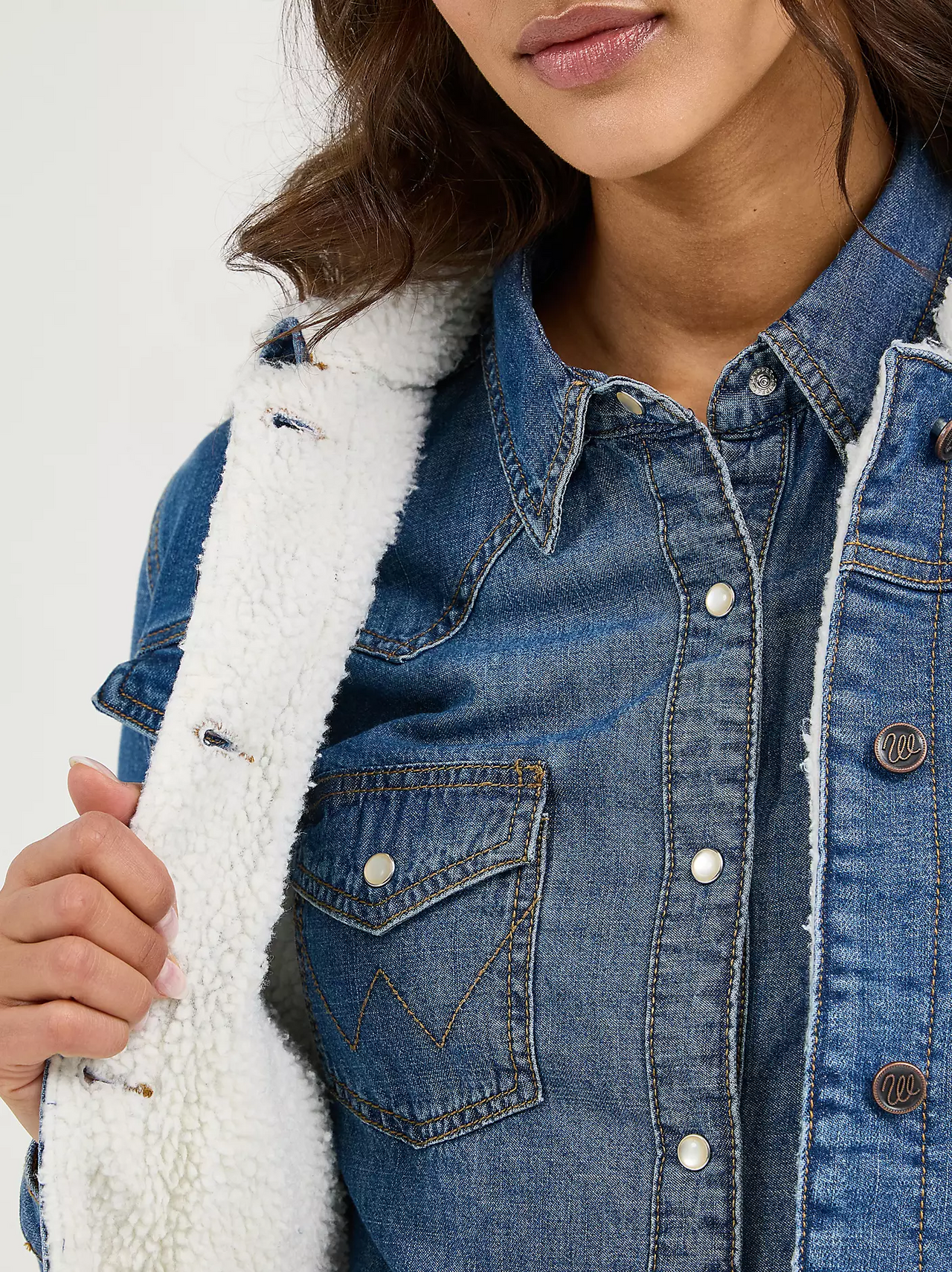 Wrangler® Women's Sherpa Lined Denim Jacket
