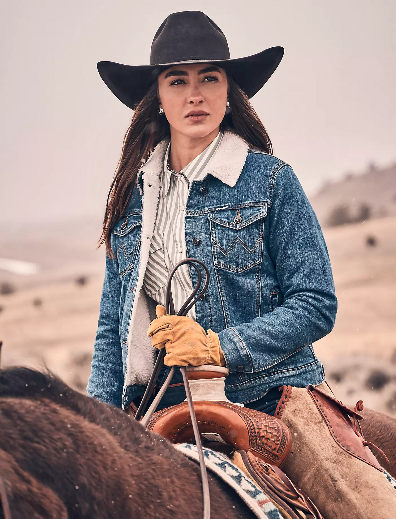 Wrangler® Women's Sherpa Lined Denim Jacket