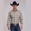 Stetson® Men's Long Sleeve Western Shirt - Wheat Plaid