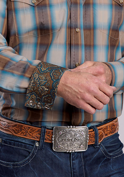 Stetson® Men's Long Sleeve Western Shirt - Sandalwood Ombre