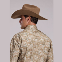Stetson® Men's Short Sleeve Paisley Western Shirt - Brown