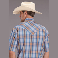 Stetson® Men's Short Sleeve Western Shirt - Sunrise Dobby