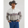 Wrangler Checotah® Men's Long Sleeve Western Shirt - White/Gray