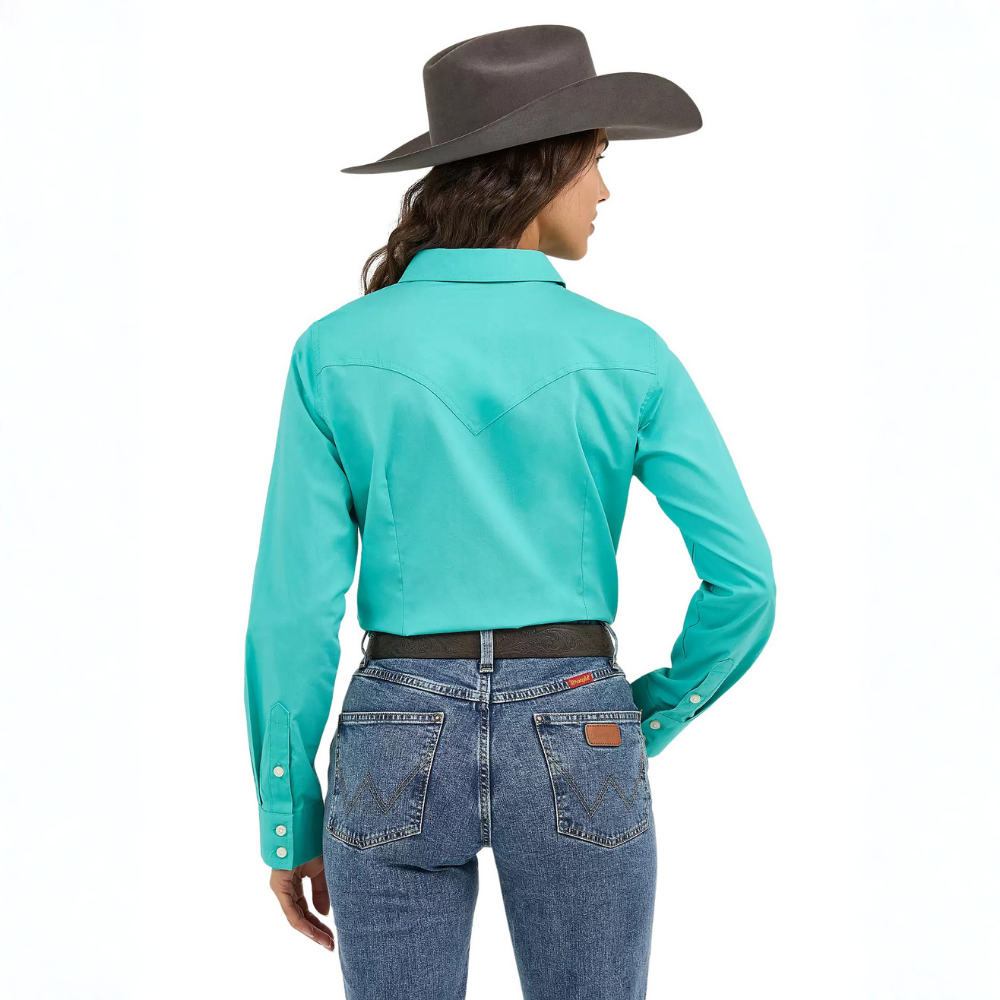 Wrangler® Women's "Sierra" Western Shirt - Bright Aqua
