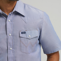 Wrangler® Men's Short Sleeve Work Shirt - Chambray