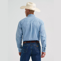 Wrangler® Men's George Strait™ Western Shirt - Baby Blue Cross