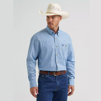 Wrangler® Men's George Strait™ Western Shirt - Baby Blue Cross