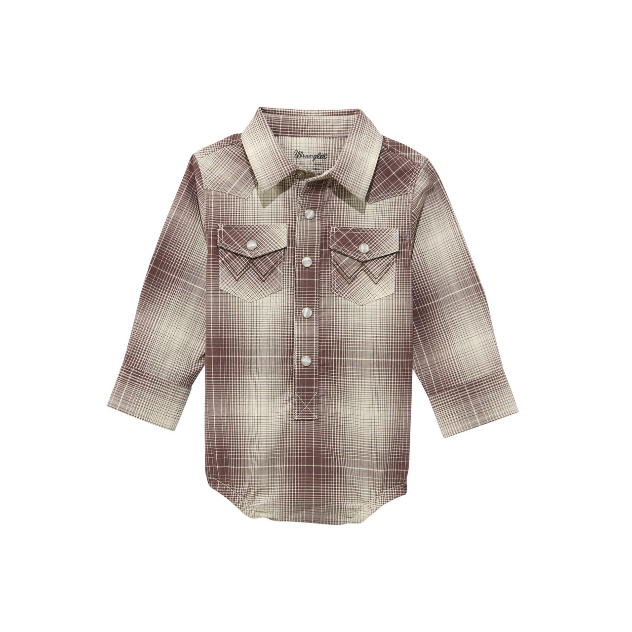 Wrangler® Kid's Unisex Onsie - Mahogany Plaid