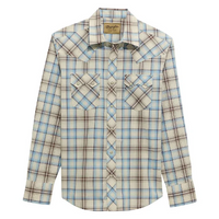 Wrangler® Men's Retro Long Sleeve Western Shirt - Ecru Plaid